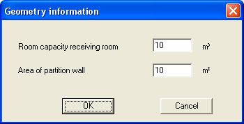 2.4 Evaluation for building acoustics In this dialog you can enter all measurement results and the geometry information 2.4.1 Geometry data For the calculation Akulap needs the room capacity of the receiving room and the area of the partition wall.