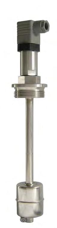 Level sensor in stainless steel 1.4571 with coupler plug MG 03 Dimensions Electrical connection Coupler plug DIN 43650 Tube Ø 27 mm ca.