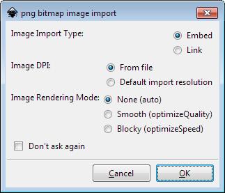 Embed Working with bitmaps (photos) Large file sizes No updating image Portable file