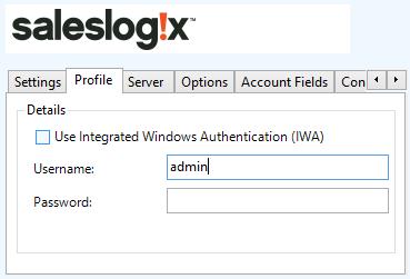 Authentication profile The Profile tab enables the security credentials used to access