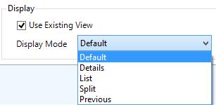 Selecting the Use Existing View option will use the current view settings.