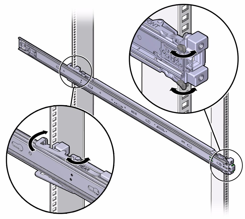 FIGURE: Aligning the Slide-Rail Assembly With the Rack 3.