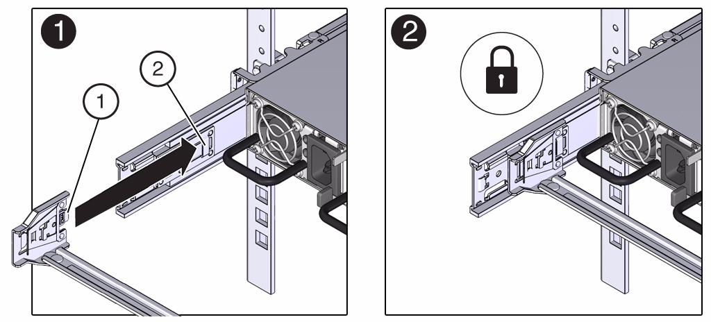 5. To make it easier to install the CMA, extend the server approximately 13 cm (5 inches) out of the front of the rack. 6.
