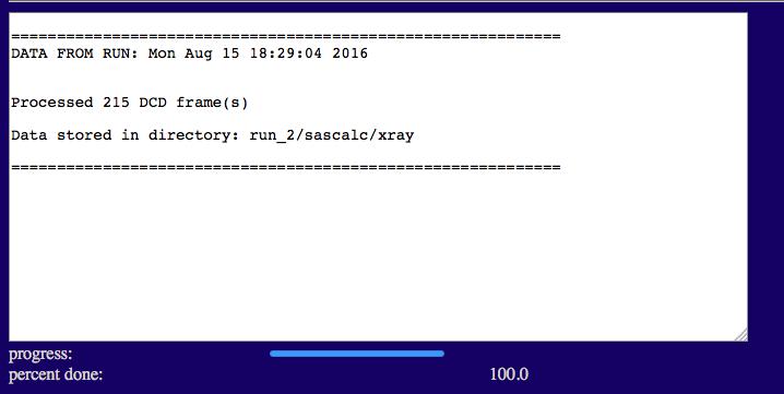 Once the run is complete, you should see outputs like those below. What have we generated: test/run_2/sascalc/xray *.