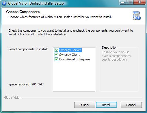 If installing Synergy Client only, refer to Section 5.3 - Synergy Client Installation.