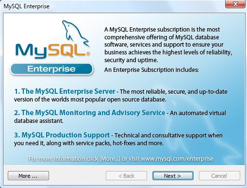 MySQL Enterprise wizard
