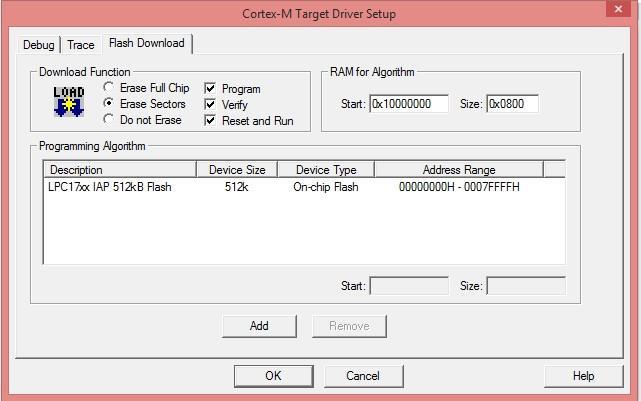 7. Below window shows the details of Target driver Setup for selected controller.