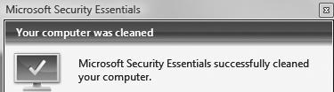 Protect Your PC with Microsoft Security Essentials P 920 / 17 Click Clean computer.
