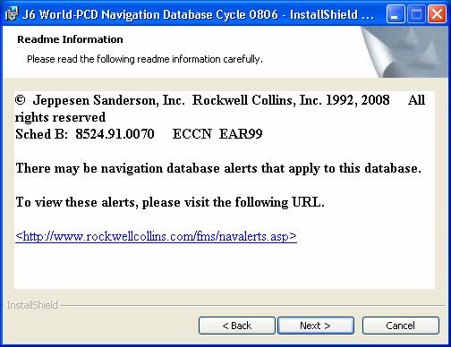 11. The database is now installed in the PCD-3000 Data Loader. Verify this by viewing the Collins PC Data Loader window by double clicking your PCD-3000 icon.