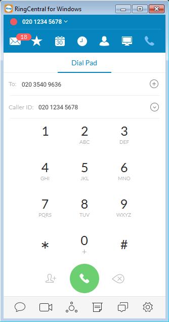 RingCentral for UK Desktop Make a Call Make a Call You can use the dial pad to make a call, either to a person in your Contacts list or by manually dialing a phone number. To make a call: 1.