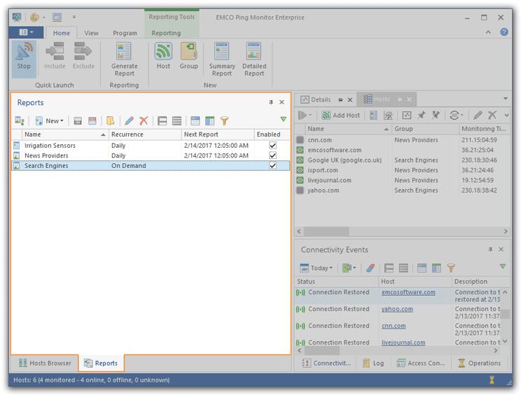 Program Interface Overview Reports View The Reports view is by default located on the left of the program main window.