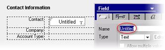 Add the "Contact" field... Domino provides a number of different input field types. Some types you're probably familiar with, such as Text, Checkbox, Radio button, Combobox, and so on.