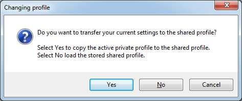 A message dialog will be displayed if profile changes.