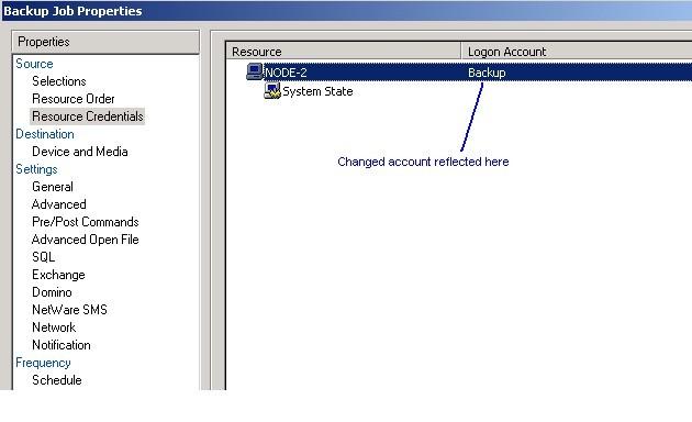 Figure 5 After an appropriate logon account is selected, the job is executed using that account.