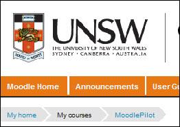 UNSW Mdle 2 staff step by step instructins 9 What s n a curse hme page? Breadcrumbs: These display at the tp f the page, belw the page banner.