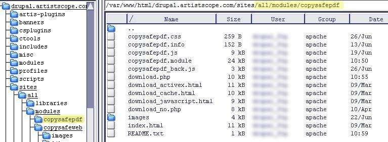 Installation of the CopySafe PDF module for Drupal Requirements This module requires