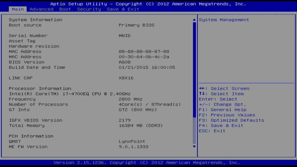 Verify BIOS Version 1) Restart M9037A.