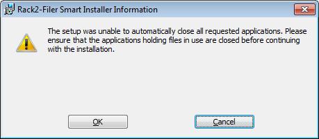 When Windows XP is used After closing every running application, click [Ignore]. Even if it is not clear how to close them, click [Ignore].