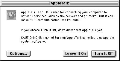 Getting Connected and Installing Drivers (Macintosh) Setting the driver If you are using FreeMIDI, proceed to FreeMIDI settings (p. 34). OMS settings fig.