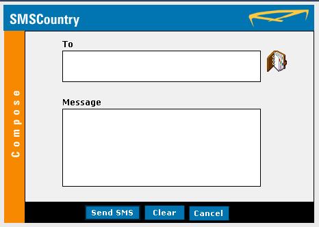 Sending SMS Using Compose 1. Click on the Compose button from the Tool Bar on the left hand side. Following Compose screen appears on your screen. Phonebook 2.