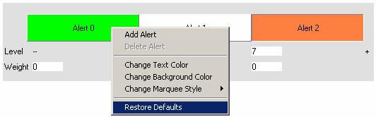 13 If you want an alert to adopt the behavior set under the Wallboard Properties node, right-click the alert and select Restore Defaults from the pop-up menu.