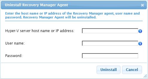 1. From the menu bar, click Administrative Tools to open the drop-down menu. Figure 28 Installing Recovery Manager Agent Dialog Box 2. Right-click context menu of the Hyper-V Servers tree node. 3.