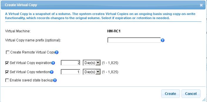 Figure 33 Create Virtual Copy 5. Click Create.