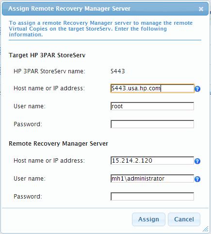 Figure 54 Remote Recovery Manager Server 3.