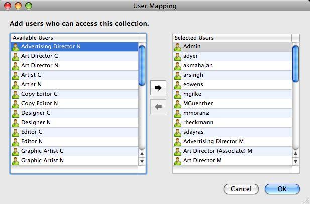 The User Mapping dialog box displays.