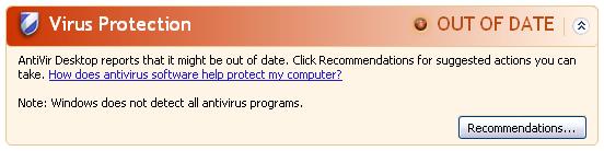 found any anti-virus software on your computer. Install your AntiVir program on your computer to protect it against viruses and other unwanted programs!