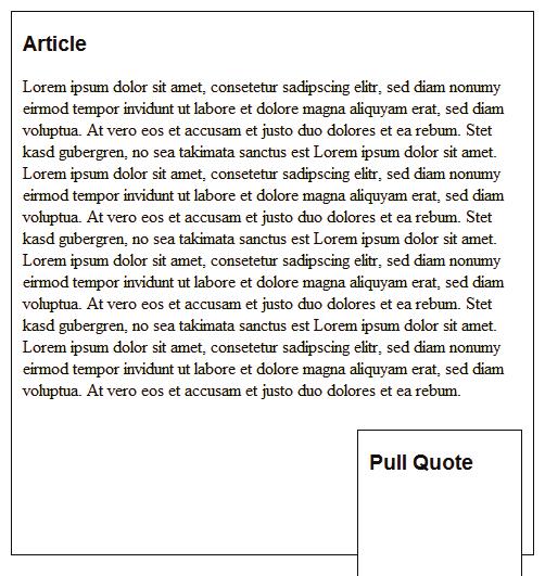 Creating Floating Layouts 1. Heading is first in order 2. Paragraphs are second in order 305 3.