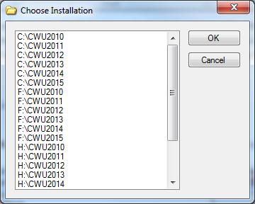 This will bring up a dialog to browse CWU