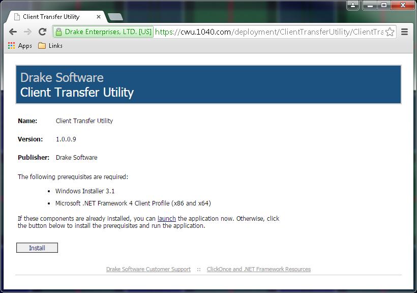 Installation To install the Client Transfer Utility, the user would browse to the Client Transfer Utility