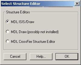 0: The CrossFire Structure Editor, ISIS/Draw 2.5 and MDL Draw.