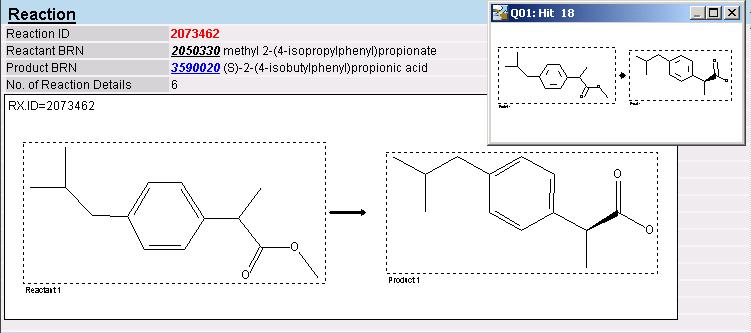 4.5 Detail View The detail view contains all data about a compound, citation or reaction that are available in the database.