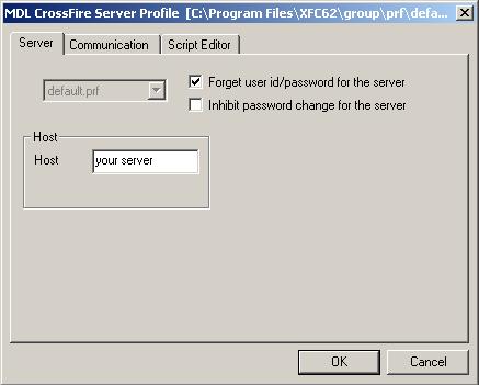 If you want to change your saved User ID/password select Options:Define Server Profiles and select the profile