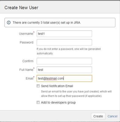 3) On Clicking create, the user gets added and the following confirmation page comes up for the user.
