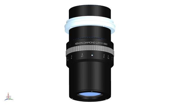Line Scan Lens XENON-DIAMOND 2.7/111, beta = -2.6x This lens is optimized for the use with 12k pixel line scan sensors but can also be used for 16k.