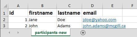 Import participants from a CSV (Comma delimited) file: Microsoft Excel can be used to create a CSV file for your participant list.
