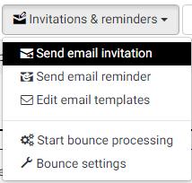 Send out invitations Note that you should only send out email invitations to real participants once the survey has been activated.