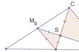 Figure 8.4: The three medians intersect in the centroid. Reason, given for Euclidean geometry. Apply the Double SAS Proposition 8.4 to the two triangles, AM b M c and ABC.