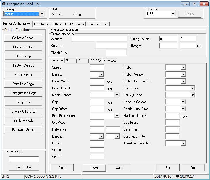 5. Diagnostic Tool TSC s Diagnostic Utility is an integrated tool incorporating features that enable you to explore a printer s settings/status; change a printer s settings; download graphics, fonts