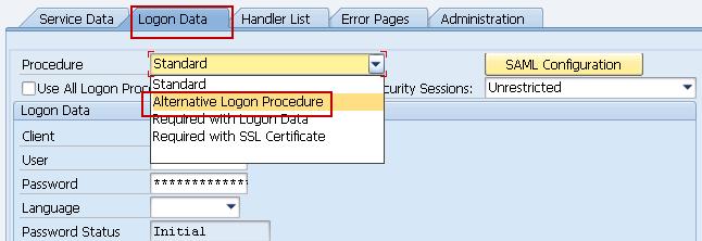 3) On the Logon tab, choose the dropdown next to the Procedure field