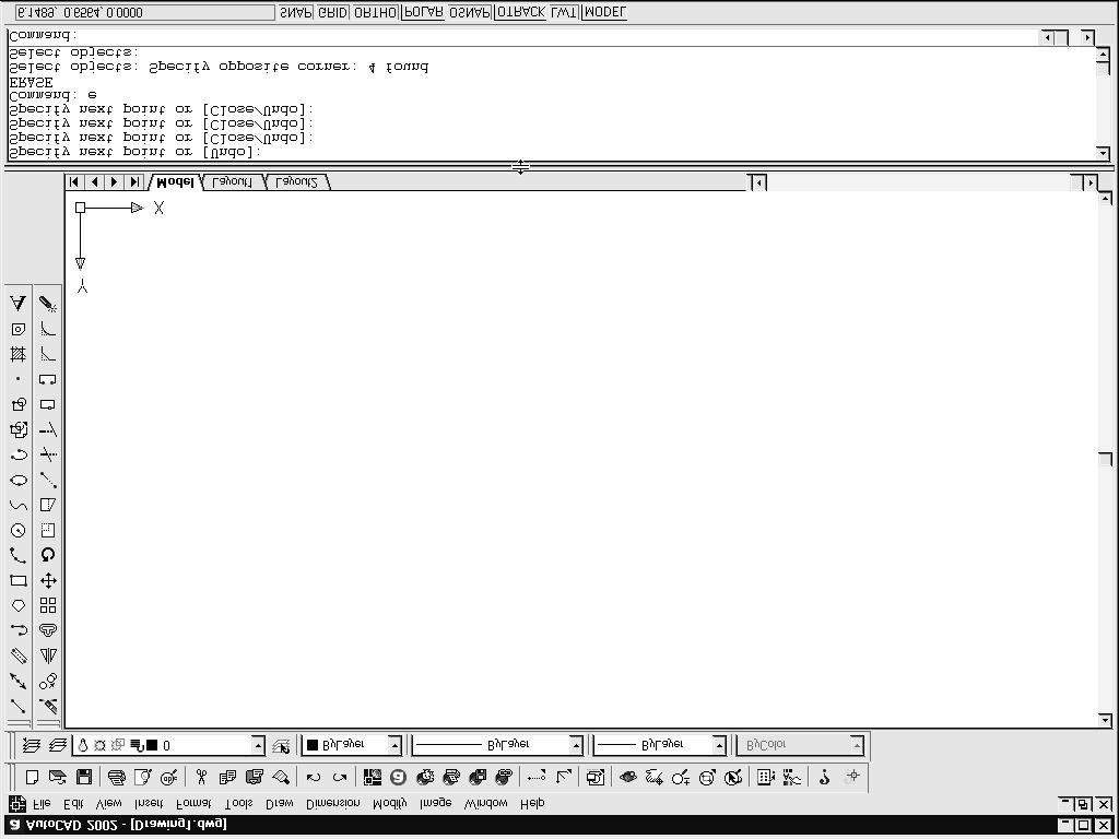 18 AutoCAD 2002: The Complete Reference Command Window The Command window is where you type AutoCAD commands and view prompts and messages.