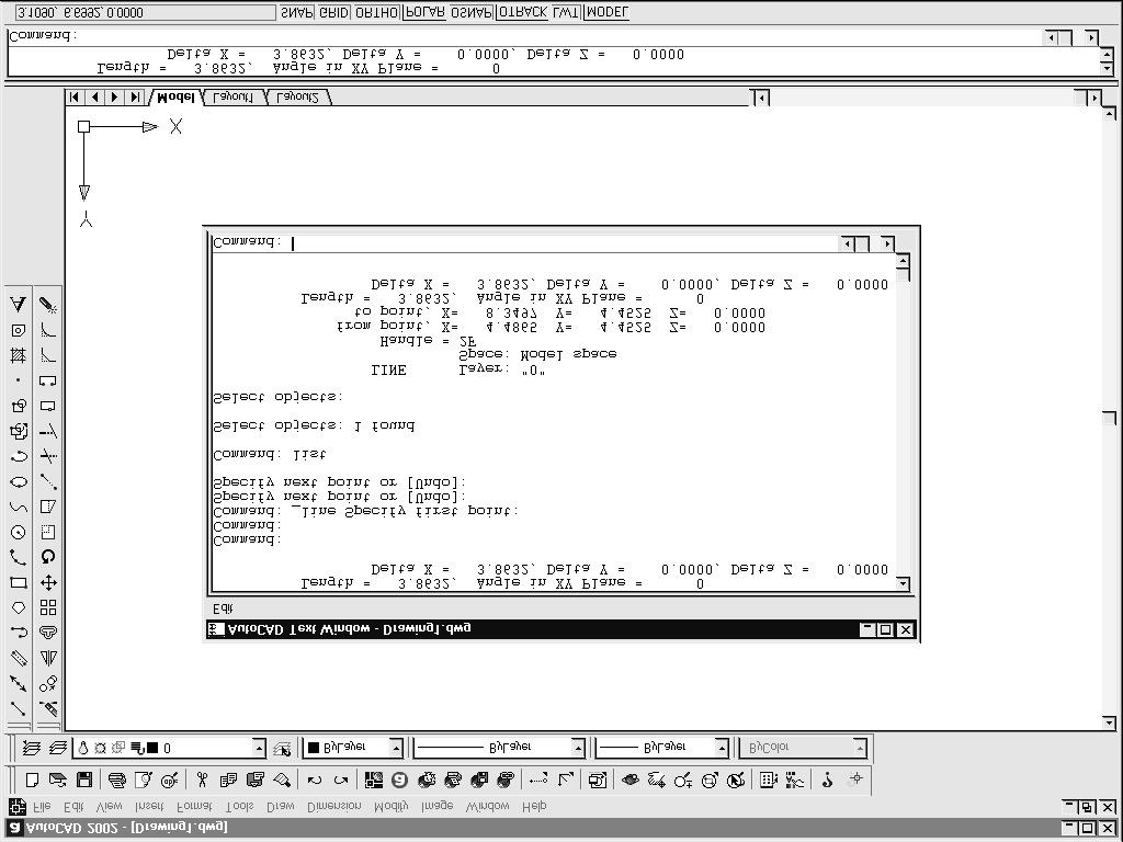 20 AutoCAD 2002: The Complete Reference Figure 1-11. The Text window Unlike the Command window, the Text window cannot be docked.