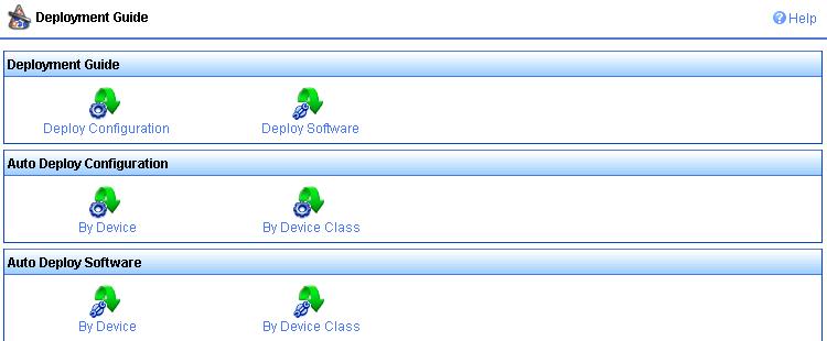 Select Deployment Guide from the navigation tree. On the deployment guide page, select By Device Type in the Auto Deploy Configuration area.