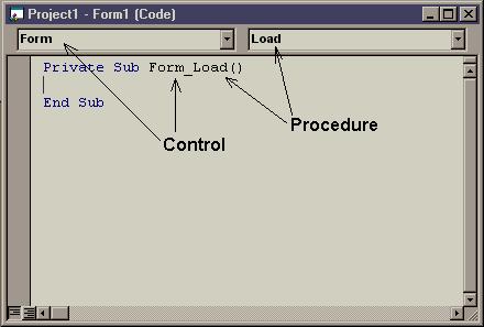 Figure 1-9. Visual Basic s code editing window.