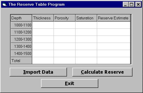 Figure 4-7. The Reserve table program interface. 4. The code attached to the Form_Load procedure and cmdexit_click procedure will stay the same.