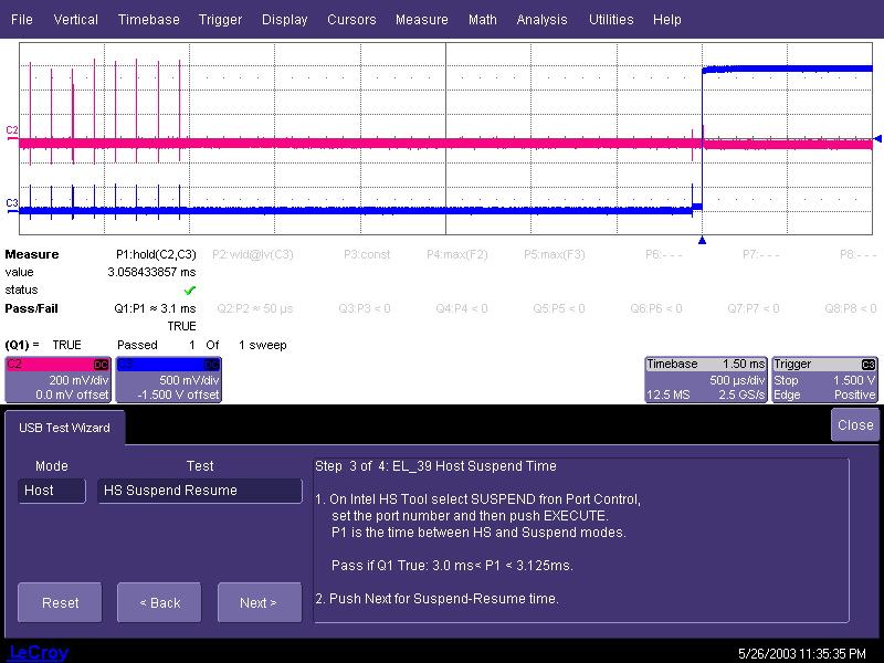 6. The parameter P1 shows the time interval from the end of last SOF packet issued by the host to when the device attached its full speed pull-up resistor on D+ (transition to full speed J-state).