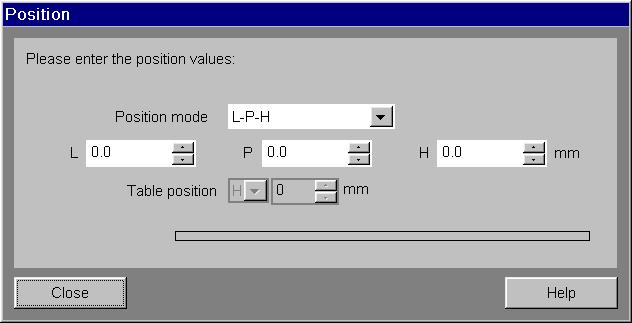 Orientation dialog window Position dialog window Position mode Determines the direction for shifting the center of the object out of the magnet isocenter.